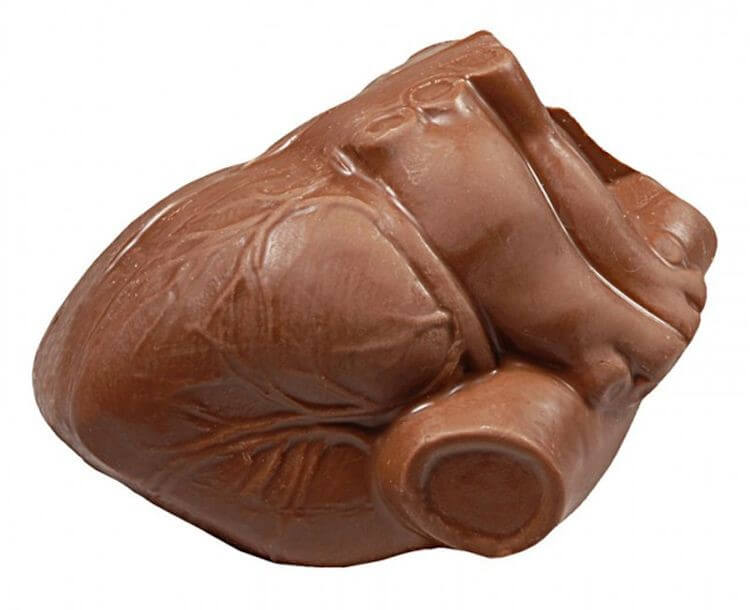 chocolate heart for easter - cardiology easter eggs - chocolate organs